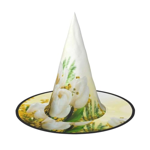 GZHYHAKAN Weiße Tulpen Blumen Druck Halloween Hut für Partys, Karneval und Rollenspiele - leicht, bequem GZHYHAKAN Weiße Tulpen Blumen Druck Halloween Hut für Partys, Karneval und Rollenspiele - leicht, bequem von GZHYHAKAN