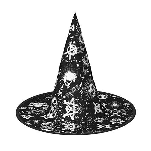GZHYHAKAN Weißer Punk-Totenkopf-Druck, Halloween-Hut für Partys, Karneval, Rollenspiele - leicht, bequem GZHYHAKAN Weißer Punk-Totenkopf-Druck, Halloween-Hut für Partys, Karneval, Rollenspiele - leicht, bequem von GZHYHAKAN