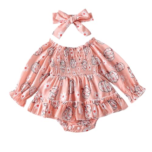 GZSRTT Allence Baby Mädchen Bowknot Spitze Prinzessin Kleid 2tlg Set Bowknot Spitze Taufkleid Festlich Kleid Hochzeit Party Festzug Taufe Tutu Kleid 0-2 Jahre Halloween Kostüm Kinder Kürbis,Puppen Gar von GZSRTT