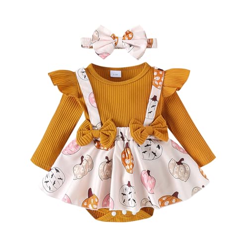 GZSRTT Baby Kinder Mädchen 1. / 2. / 3. Geburtstag Outfit Kurzarm Strampler Body T-shirt Prinzessin Rock Stirnband 3tlg Set Halloween Baby Outfit,Set Vergnügungsparks Halloween Cosplay Kostüm Neugebo von GZSRTT