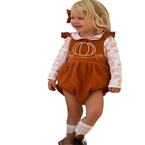 GZSRTT Baby Kinder Mädchen 1. / 2. / 3. Geburtstag Outfit Kurzarm Strampler Body T-shirt Prinzessin Rock Stirnband 3tlg Set Halloween Kostüm Kinder Kürbis Kostüm,Halloween-Spitzenkleid Set Partei Hex von GZSRTT