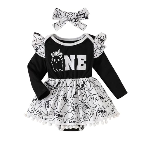 GZSRTT Baby Kinder Mädchen Geburtstag Outfit Baumwolle Top Prinzessin Tutu Rock Stirnband 3tlg Bekleidungsset Halloween-Spitzenkleid Für Baby,Mädchen-Halloween Themen-Ausstellungen Cosplay Fledermaus von GZSRTT