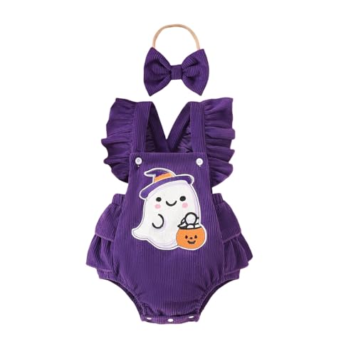 GZSRTT Baby Mädchen 1. / 2. / 3. Geburtstag Outfit Baumwolle Kurzarm Body/Tops + Gepunktet Tütü Rock + Stirnband 3tlg Bekleidungsset Halloween-Kleid Für Baby,Thanksgiving Kindergarten Cosplay Set Für von GZSRTT