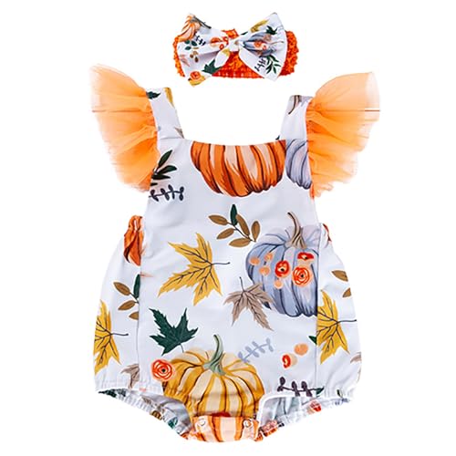 GZSRTT Baby Mädchen Mein 1. Geburtstag Outfits Kurzarm Cake Smash Rock Pailletten Tutu Prinzessin Kleid Kleidung Sets Mütze Kürbis Kostüm Halloween Baby,Weiche Pailletten Maid Cosplay Baby Neugeboren von GZSRTT