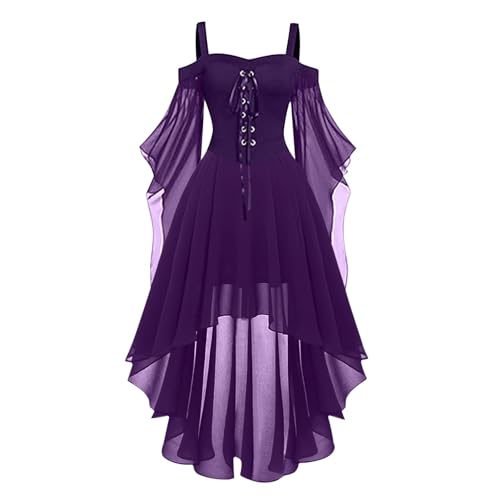 GZSRTT Fasching Kostüm Damen Große Größen,Kostüm Damen Rotkäppchen Gothic Kleid Mit Kapuze Kostüm Teufel Kleid Lang Ritter Kostüm Damen, Mittelalter Kostüm Strahlendes Prinzessinnenkleid Für Damen Roc von GZSRTT