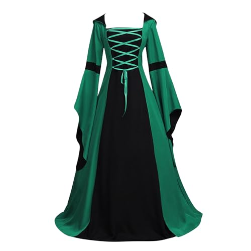 GZSRTT Fasching Kostüme Damen,Kostüm Rotkäppchen Damen Karneval Kleid Lang Rotkäppchen Kostüm Mädchen Kostüm Mittelalter Prinzessinnenkleider Damen Mittelalter Kleider Damen Lang Schwarzes Kleid Damen von GZSRTT