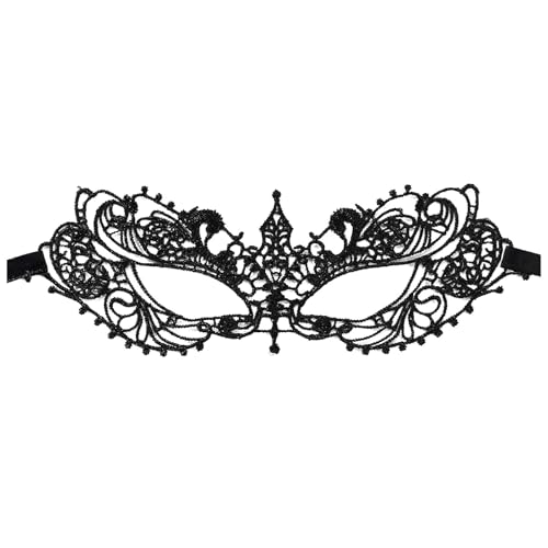 GZSRTT Halbmaske Karneval Herren,Steampunk Maske Damen Maskenball Mit Federmaske Maske Spitze Damen Maskerade Cosplay Kostüm Venezianische Maske Damen Maske Schwarz Karneval Lace Karneval Mask,Maskera von GZSRTT