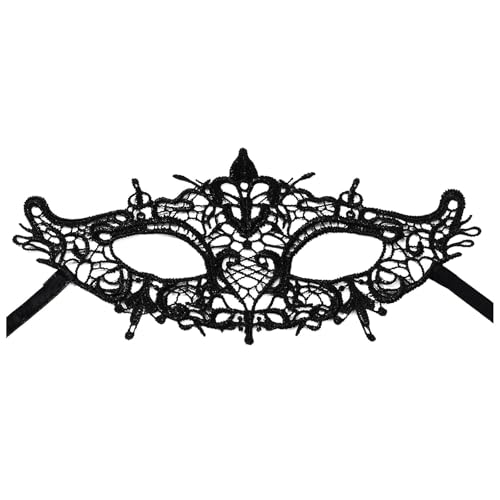 GZSRTT Karneval Halbmaske Herren,Gesichtsmaske Aus Spitze Maskerade Maske Damen Schwarz Maske Spitze Schwarz Masquerade Mask Phantom Of The Opera Mask Schwarze Maske Karneval Spitze Karneval Maske Vam von GZSRTT