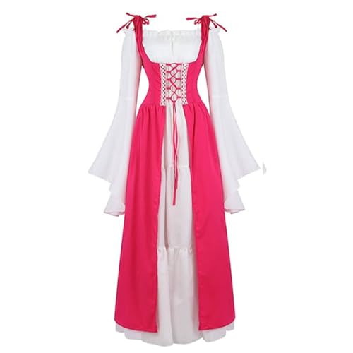 GZSRTT Karneval Kleid Schwarz,Kostüm Damen Große Größen Kleid Rot Karneval Kostüm Damen Rotkäppchen Mittelalterliches Kostüm Gothic Kleid, Renaissance Kleid Rock Lang Karneval Hexenkostüm Damen,Mittel von GZSRTT