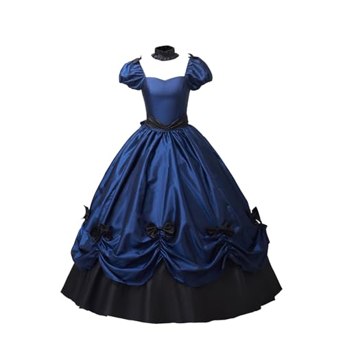 GZSRTT Karneval Kostüm Piratin,Kostüm Cleopatra Damen Viktorianisches Kleid Rot Black Widow Kostüm Damen Mittelalter Gebundene Taille Kleid Renaissance Kostüme Schwarzes Langes Kleid Damen Gothic Karn von GZSRTT