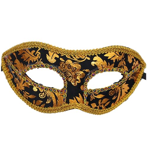 GZSRTT Maske Karneval Herren Schwarz,Pelzmaske Phantom Maske Maske Herren Karneval Kostüm Herren Maske Maskenballn Maske Schwarz Venezianische Karnevalsmaske Weiße Karneval Maske,Gold Venezianische Ma von GZSRTT