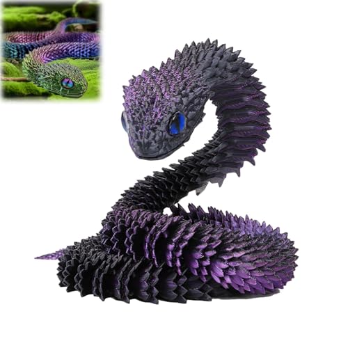 GZWY 3D Gedruckte Tiere Set, Weihnachten Deko Flexible 3D Gedruckte Schlangen Spielzeug, Artikulierbare Fidget Toys, 3D Gedruckte Dekoration für Büro und Zuhause, Weihnachten Geschenke (A 30CM) von GZWY