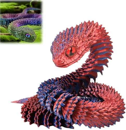 GZWY 3D Gedruckte Tiere Set, Weihnachten Deko Flexible 3D Gedruckte Schlangen Spielzeug, Artikulierbare Fidget Toys, 3D Gedruckte Dekoration für Büro und Zuhause, Weihnachten Geschenke (C 30CM) von GZWY