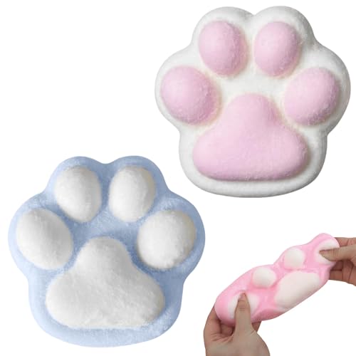 Cat Paw Stress Spielzeug, 2 Stück Katzenpfoten Antistress Spielzeug, Fidget Toys Reisespielzeug für Konzentrieren, Angst Relief, Anti Stress, Cat Paw Squeeze Toy für Kinder und Erwachsene (B) von GZWY