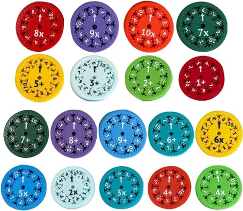 Mathe Fakten Fidgets Spinners, 9 PCS Mathe Zahlen Fidget Spielzeug, Stressabbau Mathe Zahlen Spinner Sensorisches Spielzeug, Pädagogisch Mathematik Lernspiel Puzzle Spielzeug für Kinder & Erwachsene von GZWY