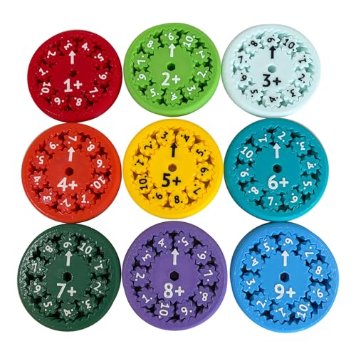 Mathe Fakten Fidgets Spinners, 9 PCS Mathe Zahlen Fidget Spielzeug, Stressabbau Mathe Zahlen Spinner Sensorisches Spielzeug, Pädagogisch Mathematik Lernspiel Puzzle Spielzeug für Kinder & Erwachsene von GZWY