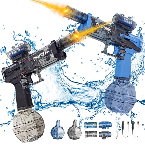 Ultimate Battle Blaster Elektrische Wasserpistole Automatische Wasserpistole Elektrisch mit Interaktiver Beleuchtung, Burst Wasserspritzpistolen Water gun electric für Erwachsene und Kinder von GZWY