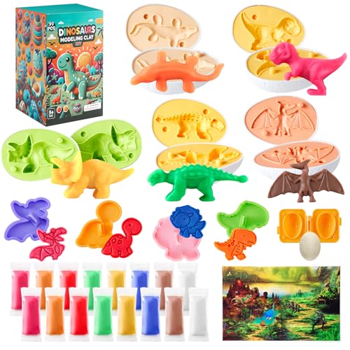 GZYJ Knetwerkzeug für Kinder, Knete Set für Kinder ab 3 Jahren – 38-teiliges Knetzubehör mit Dino-Formen, Knete Werkzeug, Spielmatte, Geschenk für Jungen und Mädchen im Alter von 3-12 Jahren GZYJ Knetwerkzeug für Kinder, Knete Set für Kinder ab 3 Jahren – 38-teiliges Knetzubehör mit Dino-Formen, Knete Werkzeug, Spielmatte, Geschenk für Jungen und Mädchen im Alter von 3-12 Jahren von GZYJ