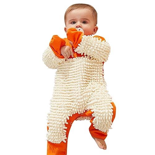 GZYshoyao Baby Strampler Outfit Kleinkind Kriechen Overall Junge Mädchen Polituren Fußböden Reinigung Mop Schlafstrampler Langarm Baby Mop Design Jumpsuit 9-12 Monate von GZYshoyao