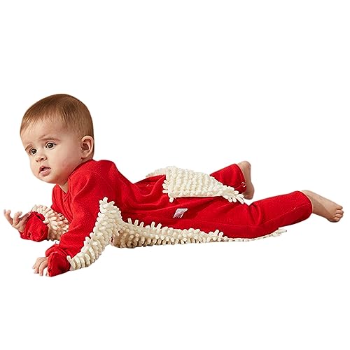 GZYshoyao Baby Strampler Outfit Kleinkind Kriechen Overall Junge Mädchen Polituren Fußböden Reinigung Mop Schlafstrampler Langarm Baby Mop Design Jumpsuit 9-12 Monate von GZYshoyao