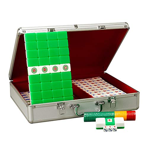 GaRcan Mahjong-Set, traditionelle Spiele, Mahjong-Club-Set, 144 Mahjong-Kacheln mit chinesischen Schriftzeichen, Spielset für Reisen, tragbare Größe und Set von GaRcan