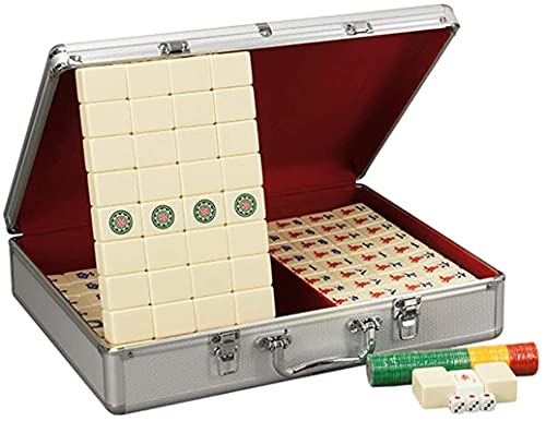 GaRcan Neueste Tile Games Mahjong-Tischdecke mit großen und mittleren tiefen Rillen, Aluminium-Box-Verpackung, Mahjong für 4 Personen, feines Schleifen, geräuschlose Mahjong-Tischdecke von GaRcan