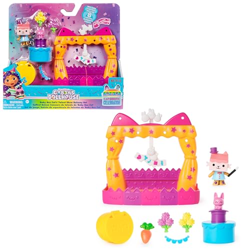 Gabby's Dollhouse, Balkon-Spielset Baby Box Talentwettbewerb, 8-teiliges Set mit Katzenfigur und Zubehörteilen, ab 3 Jahren von Gabby's Dollhouse