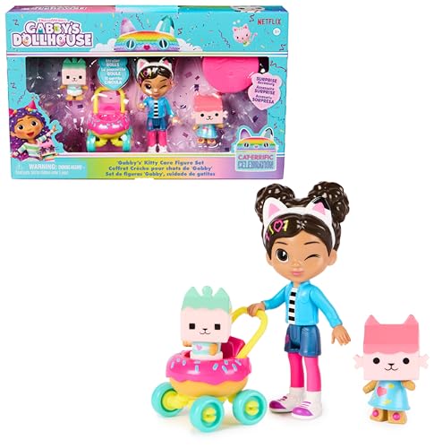 Gabby's Dollhouse, Kitty Care Figuren Set, Gabby mit 2 Katzenfiguren und Kinderwagen, ab 3 Jahren von Gabby's Dollhouse