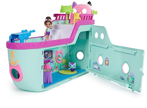 Gabby's Dollhouse, Gabbys Kreuzfahrtschiff, Kreuzfahrtschiff-Spielzeug mit 2 Spielzeugfiguren, Überraschungsspielzeugen und Zubehörteilen, ab 3 Jahren von Gabby's Dollhouse