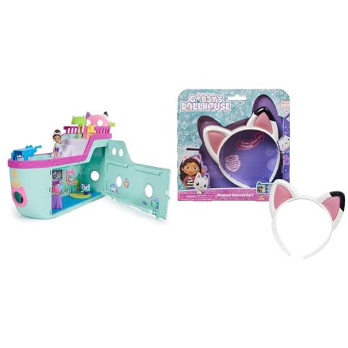 Gabby's Dollhouse 6068572 Master, Gabbys, Kreuzfahrtschiff-Spielzeug mit 2 Spielzeugfiguren & Magical Musical Cat Ears, Haarreif mit Katzenohren von Gabby's Dollhouse