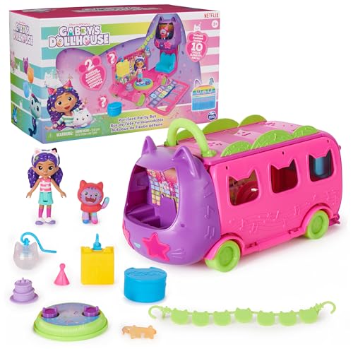 Gabby's Dollhouse Celebration Party Bus Playset with Gabby & DJ Catnip Toy Figures and Dollhouse Accessories, Kids Toys for Ages 3 and UpQ von Piuess