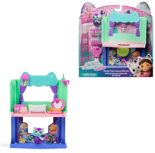 Gabby’s Dollhouse: Der Film – Portal Raum "Spa-tastisches Badezimmer von Meerkätzchen", 10-teiliges Spielset mit Katzenfigur & Zubehör, für Kinder ab 3 Jahren Gabby’s Dollhouse: Der Film – Portal Raum "Spa-tastisches Badezimmer von Meerkätzchen", 10-teiliges Spielset mit Katzenfigur & Zubehör, für Kinder ab 3 Jahren von Gabby's Dollhouse