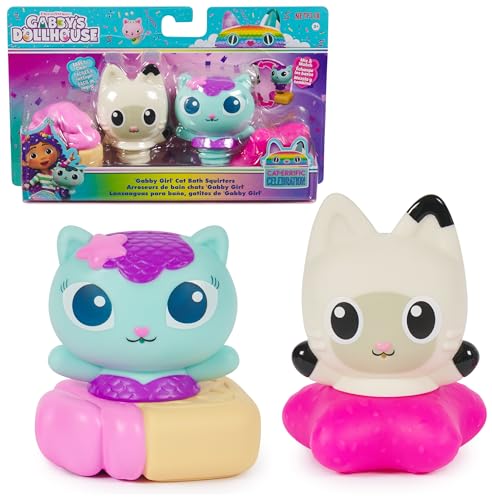 Gabby's Dollhouse: Gabby Cat Bath Squirters, Mercat & Pandy Paws Schwimmendes Kleinkind-Badespielzeug für Mädchen und Jungen ab 3 Jahren von Gabby's Dollhouse