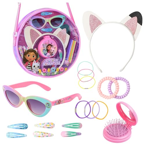 Gabbys Dollhouse Handtasche Mädchen mit Katzenohren Haarreif, UV Sonnenbrille & Haaraccessoires - Mädchen Geschenke von Gabby's Dollhouse