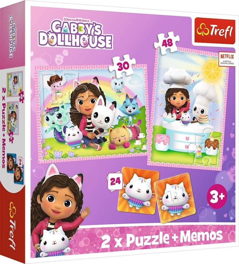 Trefl Gabby's Dollhouse Puzzles 2-in-1 + Memo-Spiel von Gabby's Dollhouse