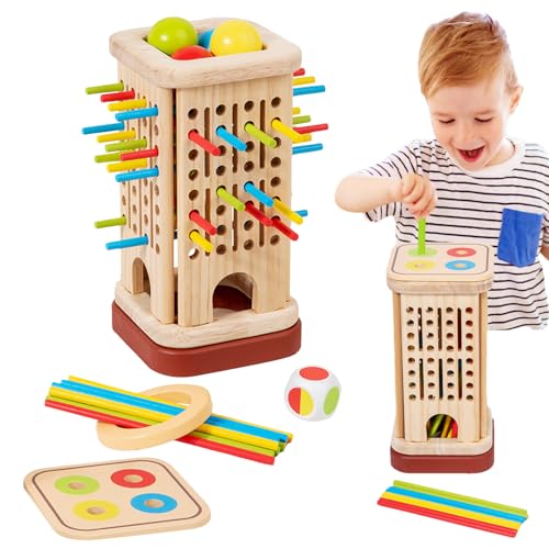 Gacqpli Holzstäbchen Spiel, Familien Geschicklichkeitsspiel mit bunten Stäbchen & Würfel, Farbenlernen & Feinmotorik Spielzeug Für Kleinkinder Kinder Vorschule Gacqpli Holzstäbchen Spiel, Familien Geschicklichkeitsspiel mit bunten Stäbchen & Würfel, Farbenlernen & Feinmotorik Spielzeug Für Kleinkinder Kinder Vorschule von Gacqpli