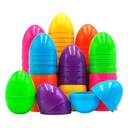 Gacqpli Ostereier Leer - 50 Stück Befüllbare Ostereier, Hohle Kunststoffeier Zu Ostern, Bunte Ostereier-Muschelspielzeuge, Zum Füllen Von Süßigkeiten Und Kindergeschenken An Ostern von Gacqpli