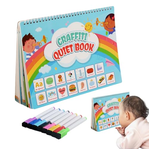 Gacqpli Pädagogische Stickerbücher, Stickerbuch für Kinder,Lernkalender-Stickerbücher - Niedliches Früherziehungsspielzeug, tragbares sensorisches Spielzeug zum Kleben, Zeichnen, Spielen von Gacqpli