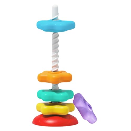 Gacqpli Stern-Stapelturm, Stapelspielzeug für Kleinkinder, Regenbogen-Spin-Turm, Pädagogische Regenbogen-Stapelringe, Spielzeug, Sternform, Stapelspielzeug für über 6 Monate alte Babys von Gacqpli