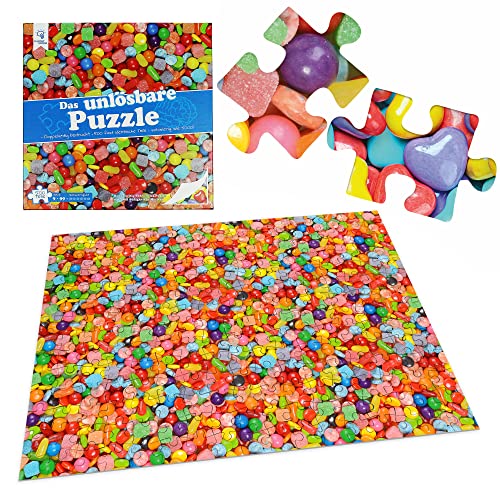 Gadget Storm Unlösbares Puzzle | Bonbons 2-in-1 Motiv | 500 Teile - wie 1000 Teile schwer, da beidseitig Bedruckt | Das unmögliche Puzzle, Schwere Puzzle für Erwachsene, Unmögliches Puzzle von Gadget Storm