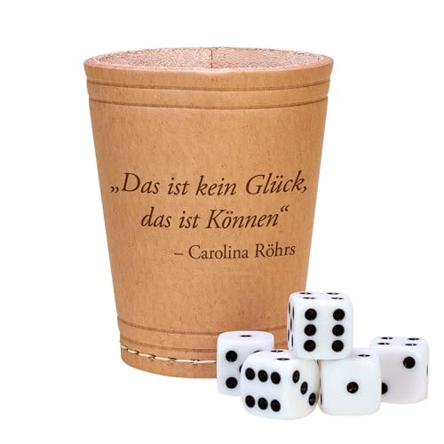 Leder Würfelbecher mit Gravur, Personalisierter Knobelbecher, Würfel Set, Kniffelbecher mit Name, Würfelspiele Becher, Kniffel Becher, Würfel Becher, Reisespiele, Standard Würfel, Spielwürfel von Gadget Storm