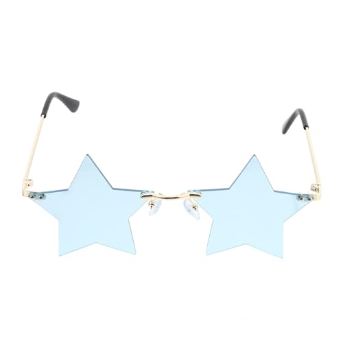 Gadpiparty 1 Paar Rahmenlose Stern-Sonnenbrille Randlose Brille In Sternform Blau Gadpiparty 1 Paar Rahmenlose Stern-Sonnenbrille Randlose Brille In Sternform Blau von Gadpiparty