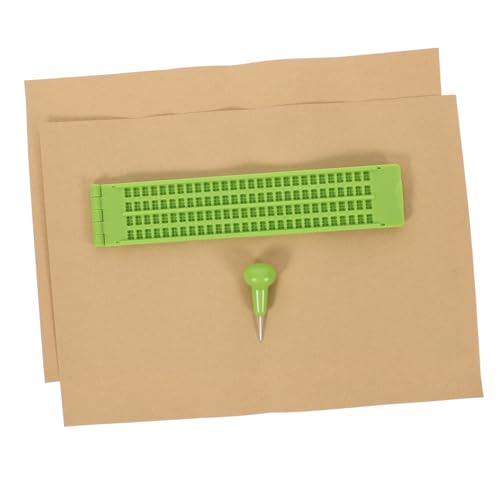 Gadpiparty 1 Satz Braille-tafel Braille-bücher Whiteboard Schreibstift Eingabestift Würfel Hersteller Von Braille-Etiketten Telefone Einziehbar Stift Für Textmarker Punkt Plastik Light Green von Gadpiparty