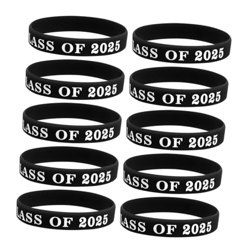 Gadpiparty 10 Stk Armbänder für die Abschlussfeier partygeschenke Silikonarmband“ verwendet: Abschlussarmbänder Festival-Armband freundschaftsarmbänder benutzerdefinierte Gummiarmbänder Black von Gadpiparty