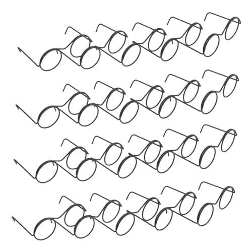 Gadpiparty 100 Stk Mini-Brille aus Metall leuchtbrillen weihnachsgeschenk dekoringe von Puppendekorationen entzückende Mini-Brille Puppenbrille schwarz Sonnenbrille Mini von Gadpiparty