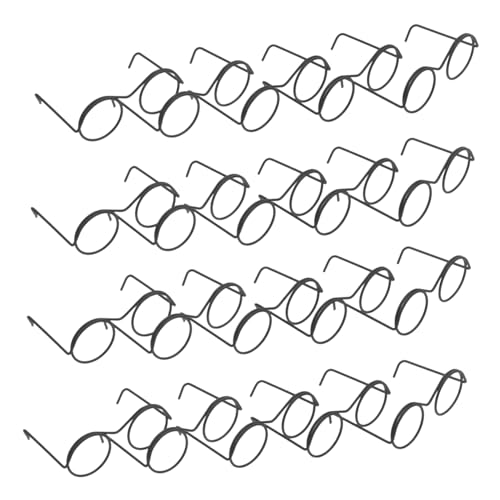 Gadpiparty 100 STK Mini-Brille aus Metall leuchtbrillen weihnachsgeschenk dekoringe von Puppendekorationen entzückende Mini-Brille Puppenbrille schwarz Sonnenbrille Mini von Gadpiparty