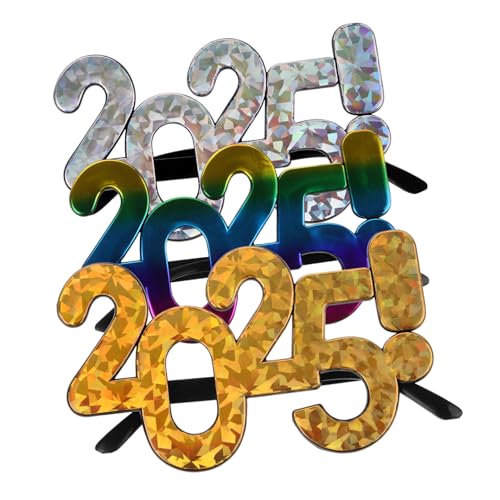 Gadpiparty 3 Stück Neujahrsbrille Teiliges Kreative Partybrillen aus Robustem Kunststoff Leichte Verkleidung für Silvester Auffälliges Foto Accessoire für Erwachsene Farbiges Design Gadpiparty 3 Stück Neujahrsbrille Teiliges Kreative Partybrillen aus Robustem Kunststoff Leichte Verkleidung für Silvester Auffälliges Foto Accessoire für Erwachsene Farbiges Design von Gadpiparty