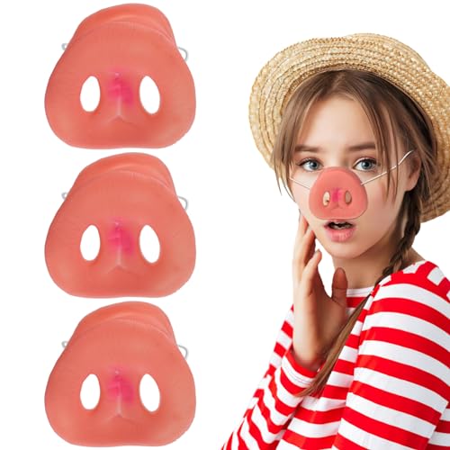 Gadpiparty 3 Stück Schweinenase Kostüm Schweineschnauze Kostüm Nutztiermasken Cosplay Schweinemaske Mit Elastischen Maskerademasken Cosplay Requisite Halloween Partyzubehör von Gadpiparty