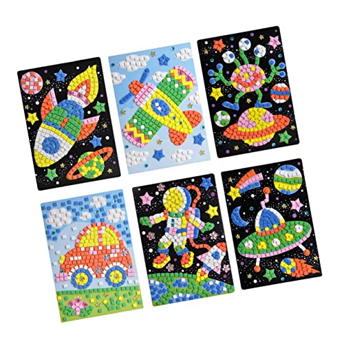 Gadpiparty Mosaik-Aufkleber-Kunst-Set 6 Pädagogisches Puzzle Für Kinder Im Alter Von 3–9 Jahren Bastelaktivität von Gadpiparty