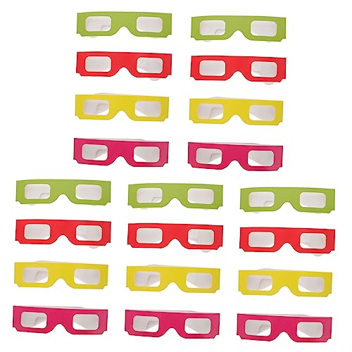 Gadpiparty 80 Stk 3D-Feuerwerksbrille Weihnachtsbeleuchtung Brille 3D-Sichtbrille lustig schnapsgläser Pappgläser 3D-Brille aus Pappe Lichter Karton brille mit quadratischem rahmen Kind pet von Gadpiparty